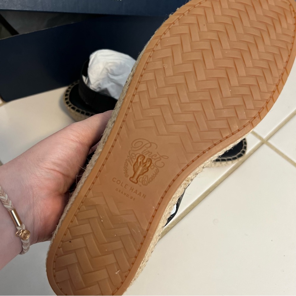 NIB Cole Haan Cloudfeel Espadrille Black Sandals - Picture 5 of 7